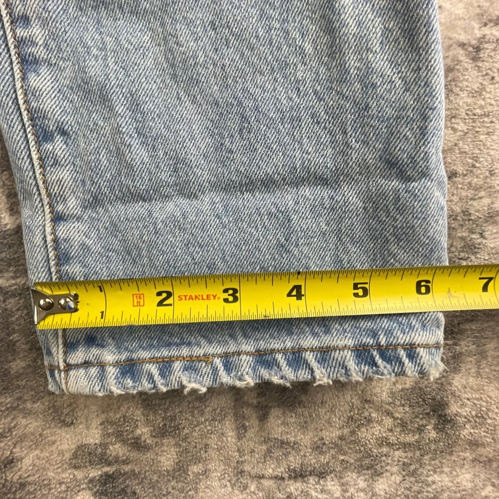 Levi's Mens W28 L30 501 Original Fit Distressed Jeans Light Blue Denim Ripped